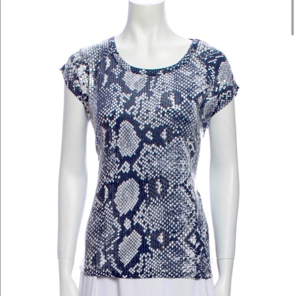 MICHAEL Michael Kors Tops - MICHAEL Michael Kors Snakeskin Print Sequin Embellished Top